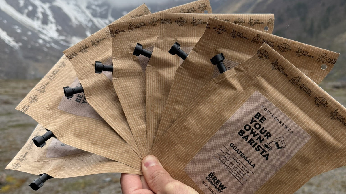 Several Coffeebrewers against a mountain backdrop