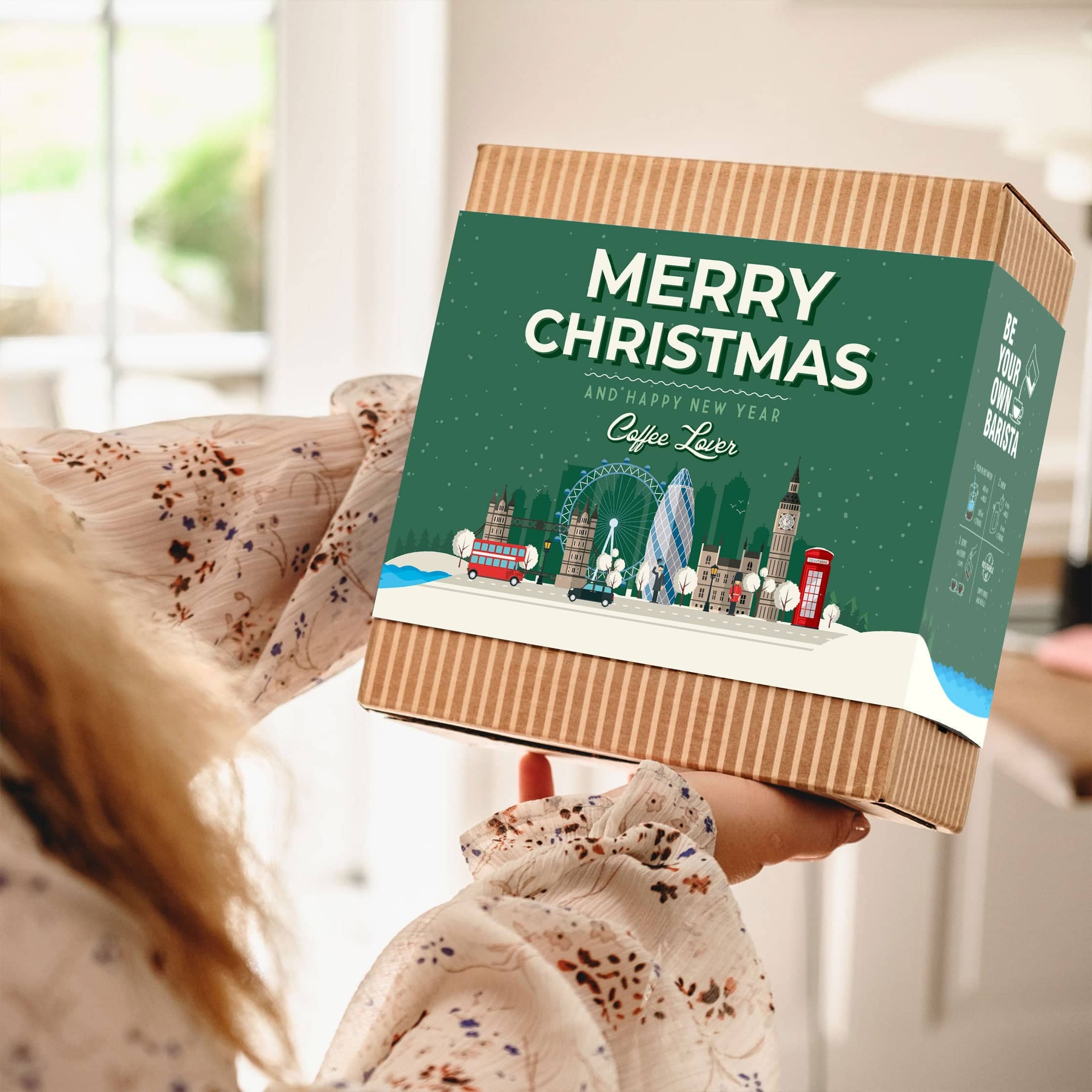 Service à café d'extérieur « Joyeux Noël » – Café de spécialité pour la randonnée, le camping et les aventures
