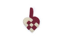 Wool Felt Heart Christmas Ornament – Dark Red