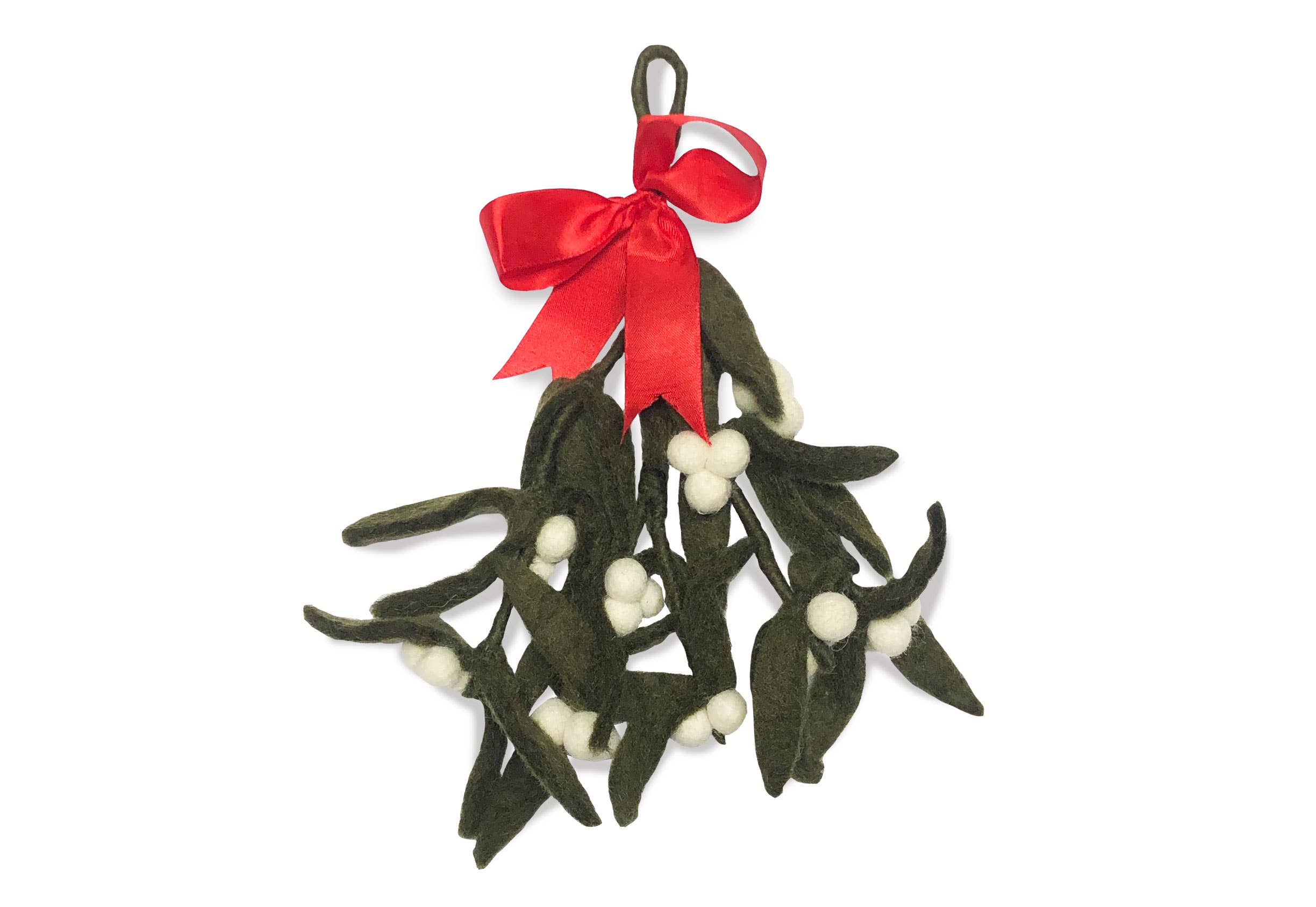 Mistelzweig Rot handgemacht aus Wolle | Gamcha