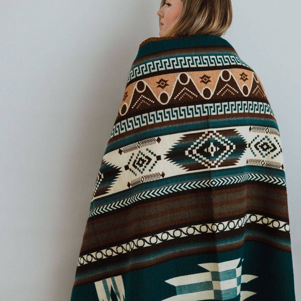 Circles Aztec Alpaca Blanket handcrafted in Ecuador | Meraki Movement