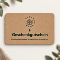 Northwood Geschenkgutschein – Vorderseite in Kraftpapieroptik